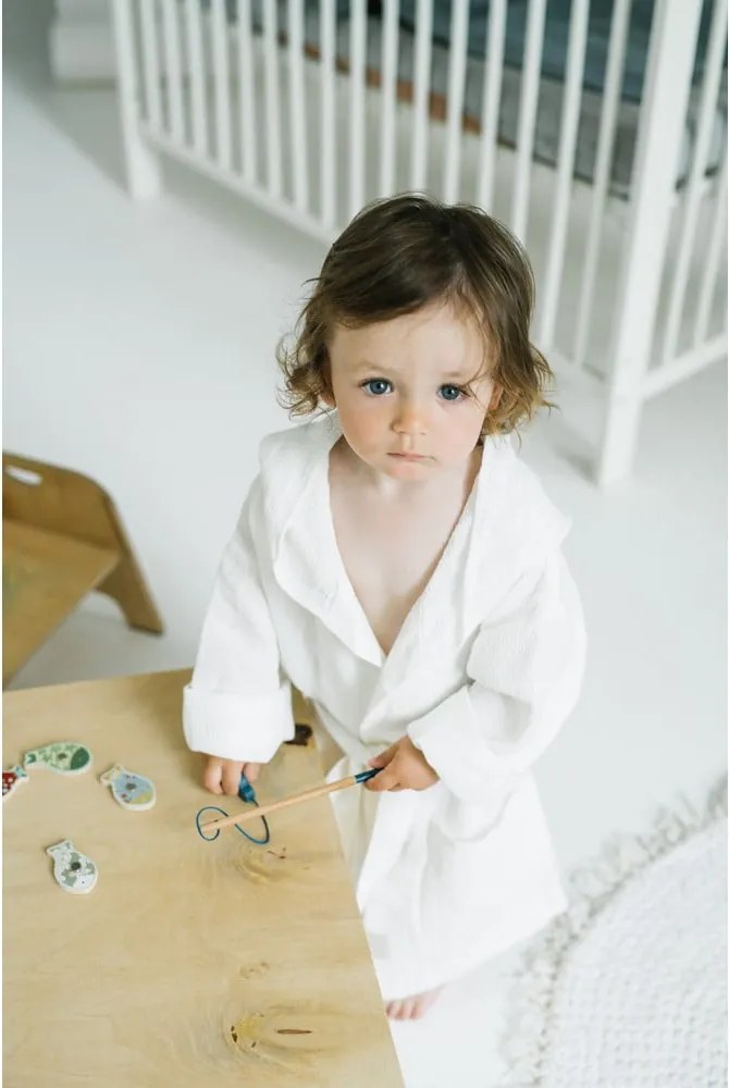 Accappatoio per bambini in lino bianco Natura, taglia 122 - 128 White - Linen Tales