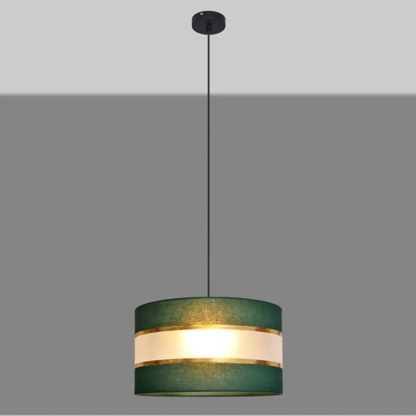 Lampadario a sospensione con filo HELEN 1xE27/15W/230V diametro 35 cm verde/oro