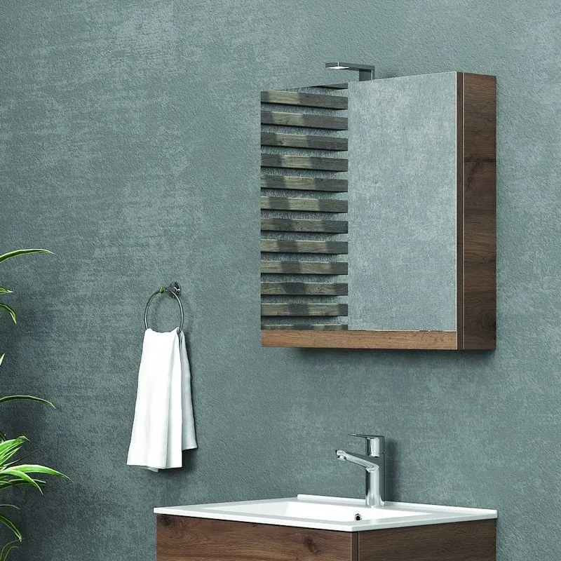 Specchio bagno contenitore da 60 cm con un'anta NEL-60 - KAMALU