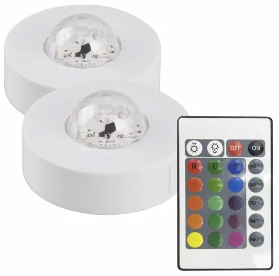 SET 2x LED RGB Lampada decorativa FESTA 3xAAA/4,5V + telecomando