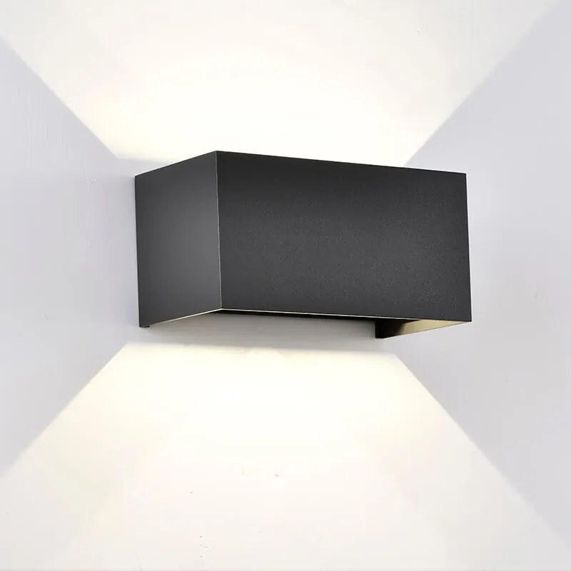 Applique LED moderno da esterno DAVOS DOUBLE nero IP54, luce bianco naturale 91.6 lumen, MANTRA