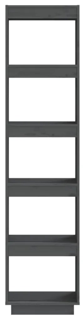 Libreria/divisorio grigio 40x35x167 cm in legno massello di pino