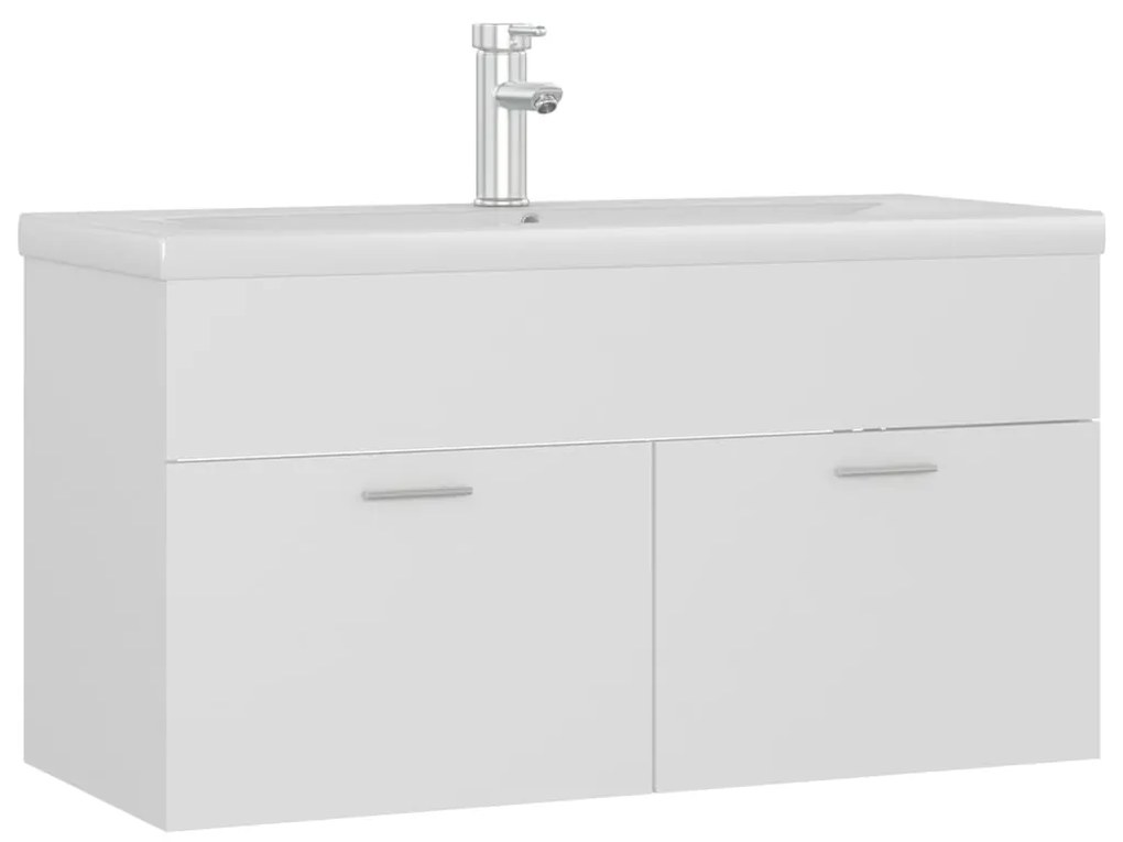 Mobile con lavabo integrato bianco in legno multistrato