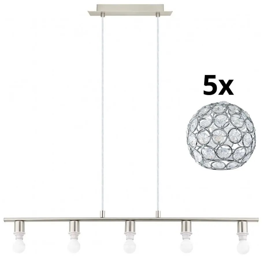Eglo - Lampadario LED a sospensione con filo MY CHOICE 5xE14/4W/230V cromo