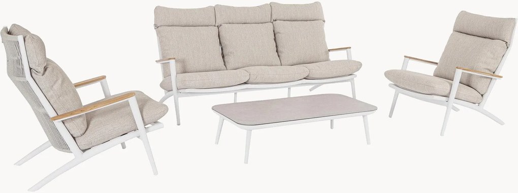 Salotto da giardino con cuscini Ibisco, set di 4