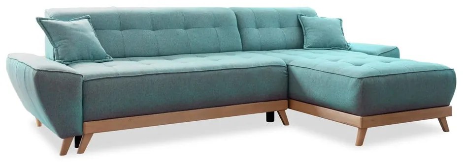 Divano letto angolare turchese (variabile) Dazzling Daisy - Miuform