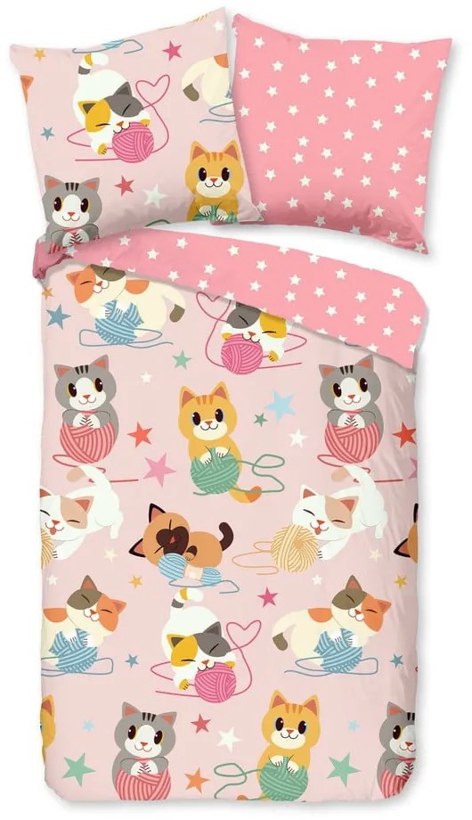 Biancheria da letto per bambini in cotone per letto singolo 140x200 cm Cats - Bonami Selection