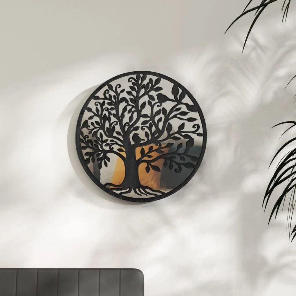 Specchio Nero 60x2,5 Cm Rotondo İn Ferro Per Uso Interno /