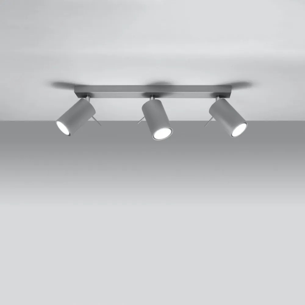 Plafoniera da soffitto in Acciaio 3xGU10 RING 3 Orientabile Grigia Colore del corpo Grigio