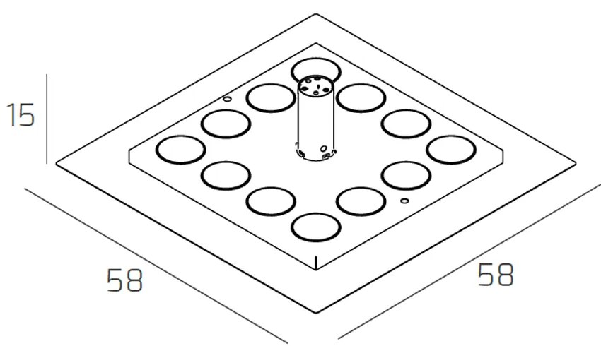 Plafoniera Moderna Floppy Metallo Sabbia 12 Luci Gx53