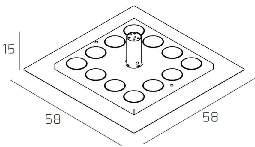 Plafoniera Moderna Floppy Metallo Sabbia 12 Luci Gx53
