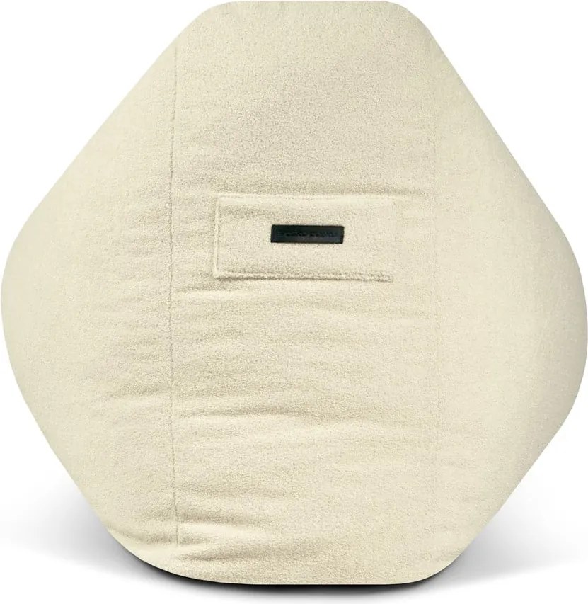 Puof a sacco color crema con rivestimento in bouclé Snug 100 – SLOWDOWN