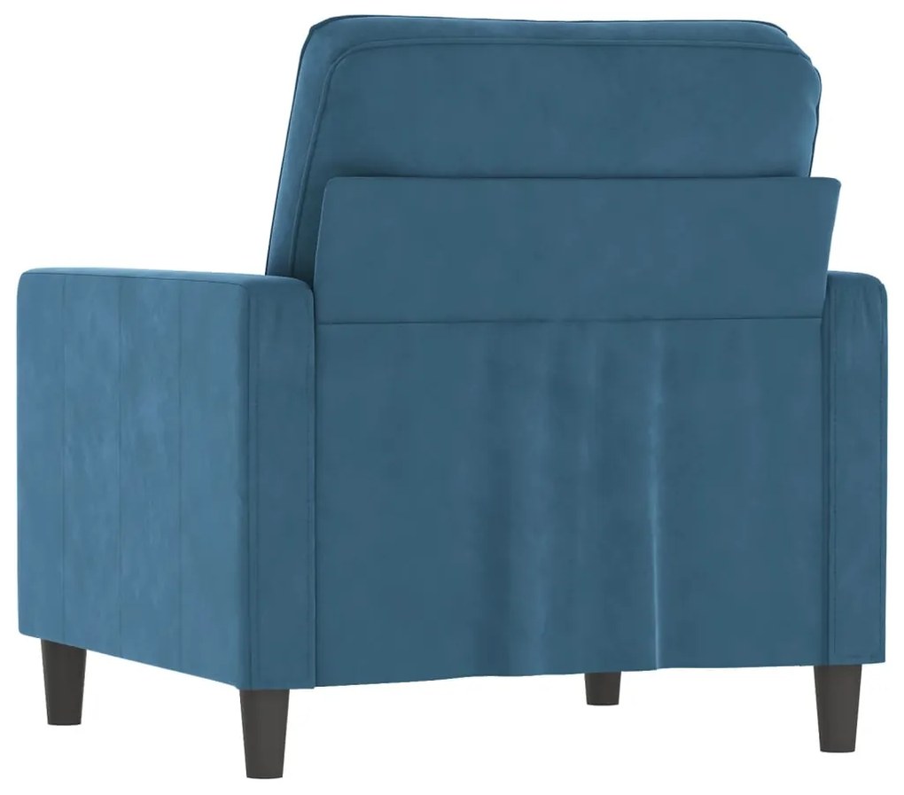 Poltrona blu 60 cm velluto