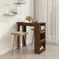 Tavolo Bar con Ripiani Rovere Fumo 102x50x103,5cm in Truciolato