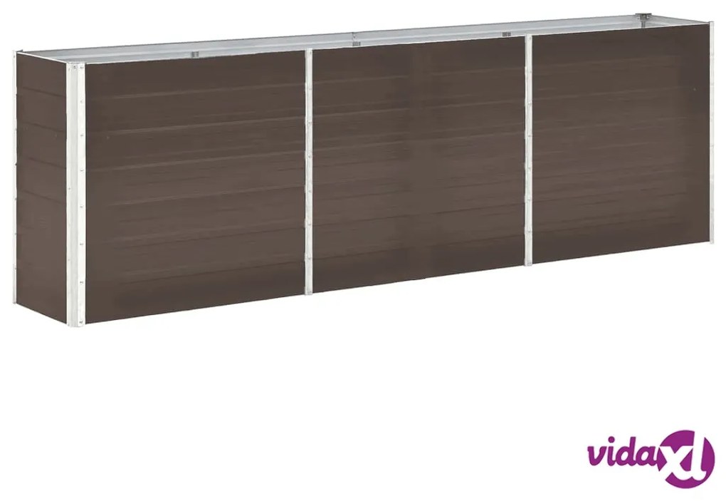 vidaXL Letto Rialzato in Acciaio Zincato 240x40x77 cm Marrone
