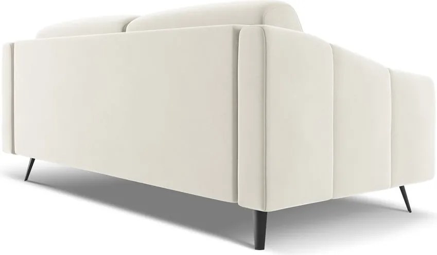 Divano bianco con rivestimento in velluto 202 cm Nalu – Makamii