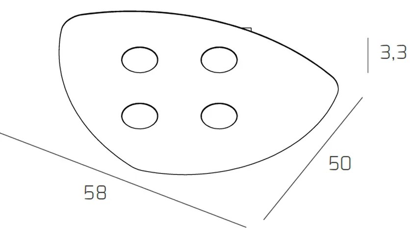 Plafoniera Moderna Shape Metallo Bianco 4 Luci Gx53