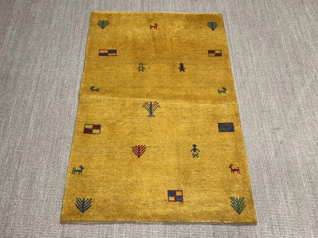 Gabbeh Tappeto persiano 150x100 Giallo (Iran) Annodato A Mano
