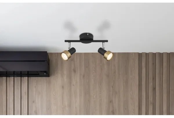 Globo 57917-2G - Faretto MASON 2xGU10/25W/230V nero/oro