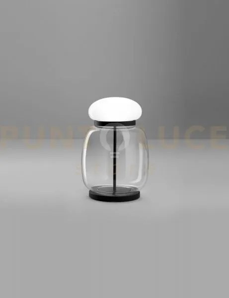 Faro lampada da tavolo g cristallo bianco montatura nero opaco 2 l3...