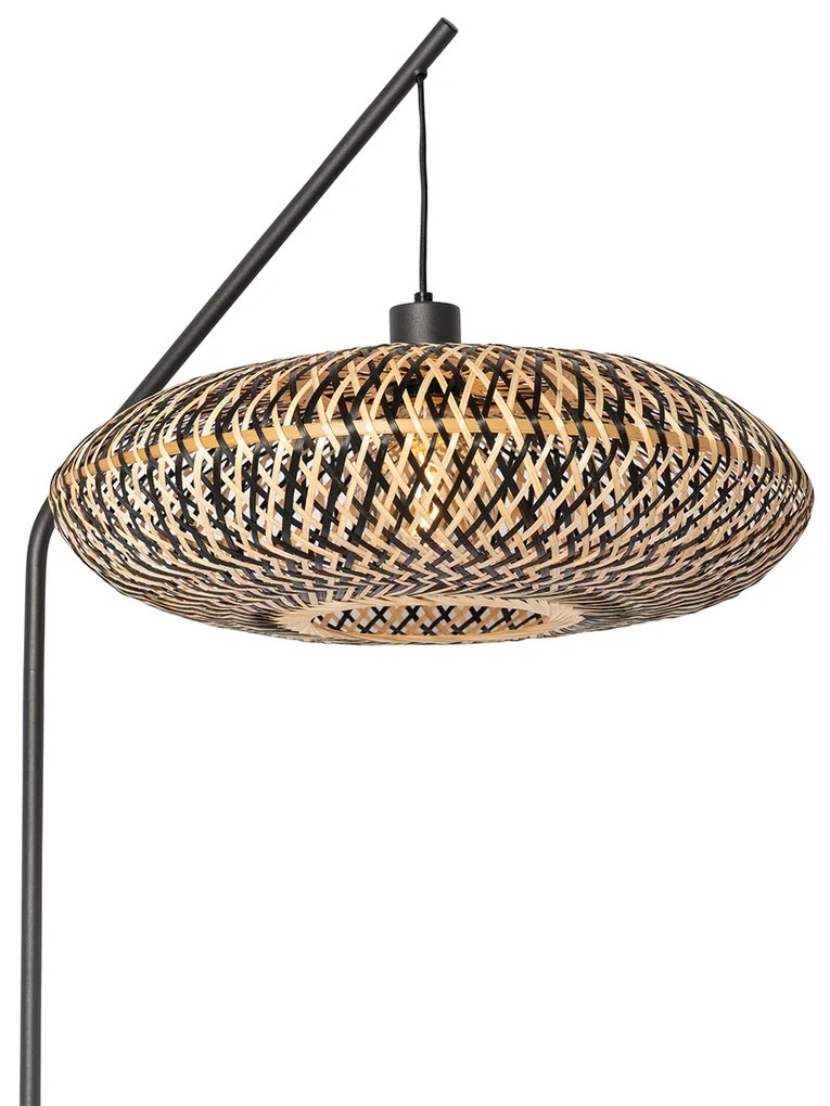 Lampada da terra orientale in bambù nero - Ostrava