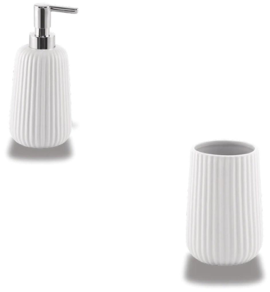 Set 2 Accessori D'Appoggio Gedy "Marika" Bianco