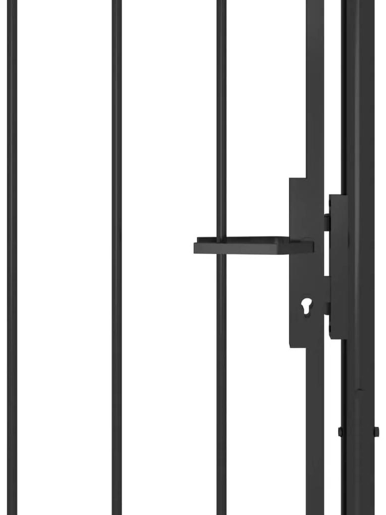Cancello da Giardino in Acciaio 1x2,5 m Nero