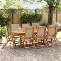 Sedie da Giardino Pieghevoli 8 pz Massello d'Acacia e Textilene 3279246