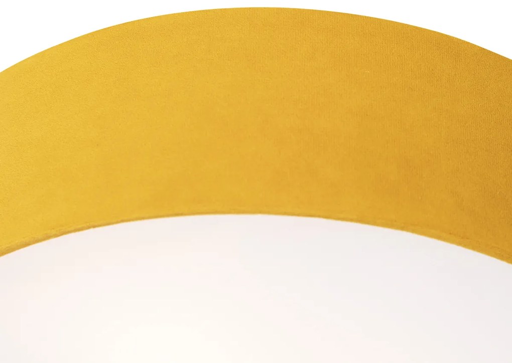 Plafoniera moderna ocra 40 cm con interno dorato - Drum