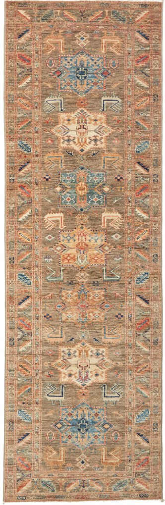 Kazak Tappeto orientale 260x80 Grigio (Pakistan) Annodato A Mano