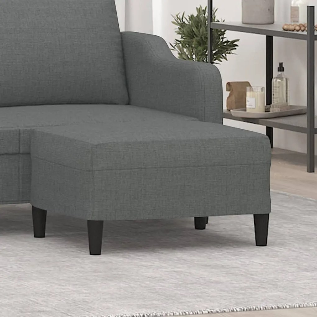 Poggiapiedi Grigio Scuro 70x55x41 Cm İn Tessuto /