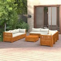 Set Divani da Giardino 9 pz con Cuscini in Massello di Acacia cod mxl 42786