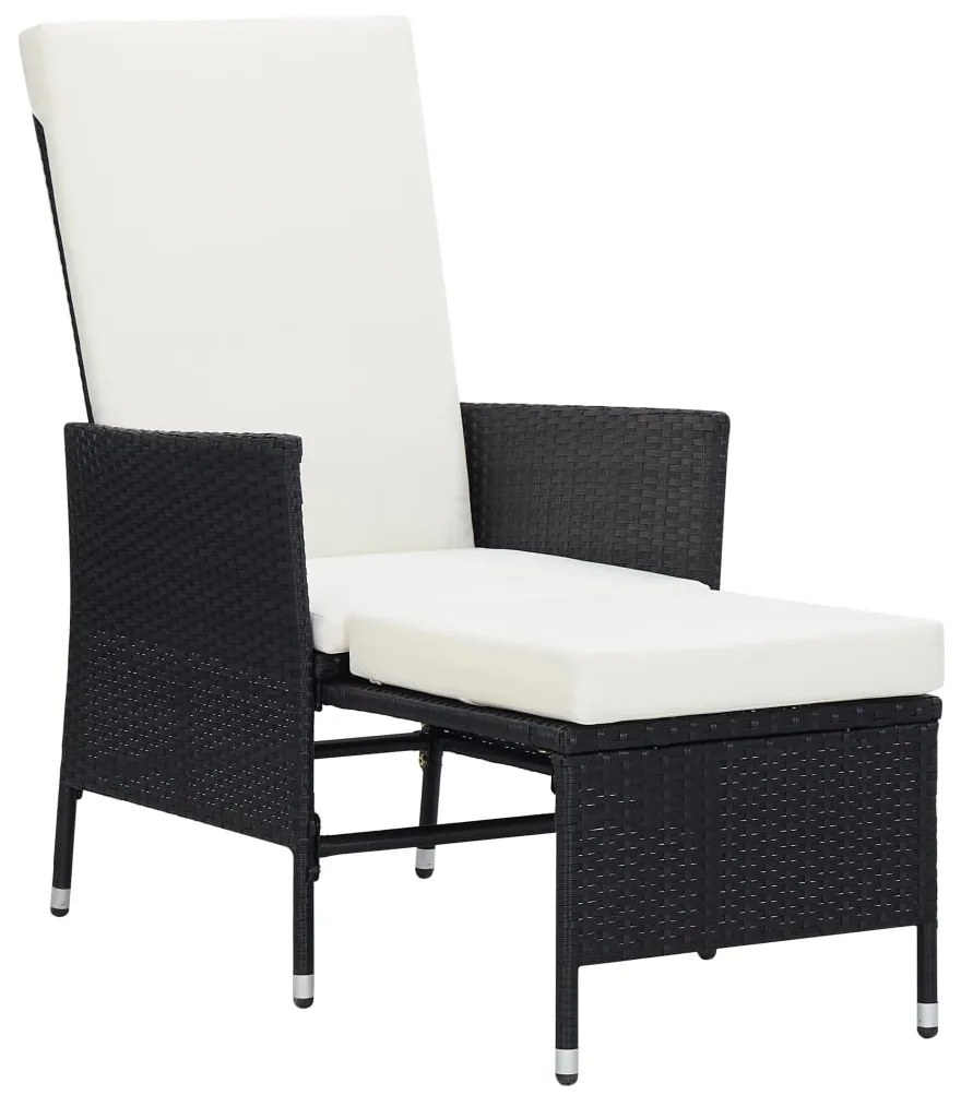 Set Divani da Giardino 2 pz con Cuscini in Polyrattan Nero