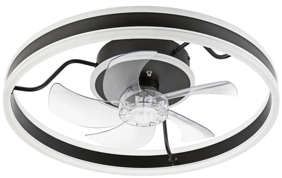 Plafoniera LED con ventilatore APOLLO LED/38W/230V nero + telecomando