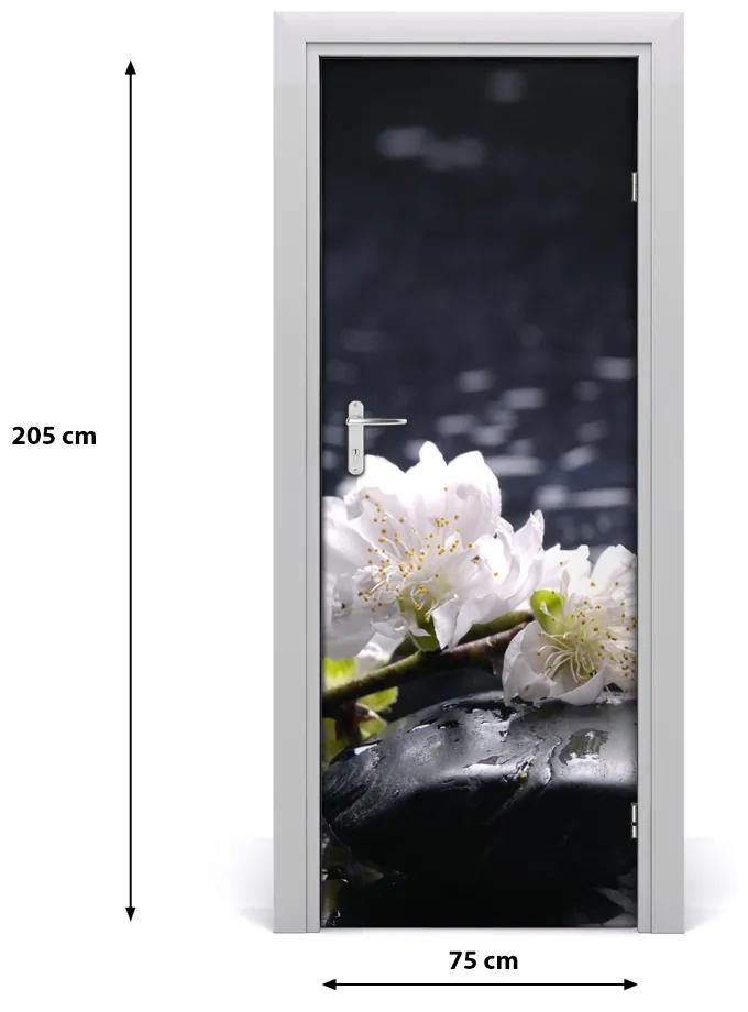 Adesivo per porta interna Pietre di fiori 75x205 cm