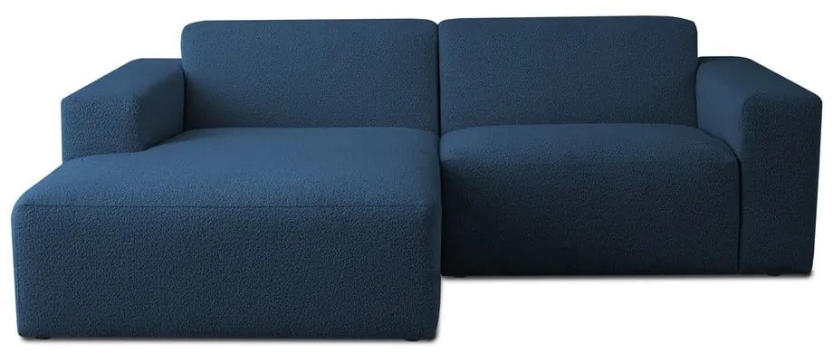 Divano angolare blu scuro in tessuto bouclé (angolo sinistro) Roxy - Scandic