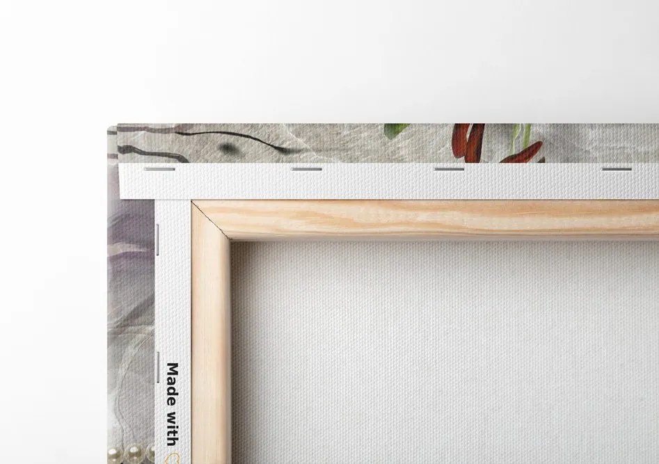 Stampa su tela – Giglio bianco con perle