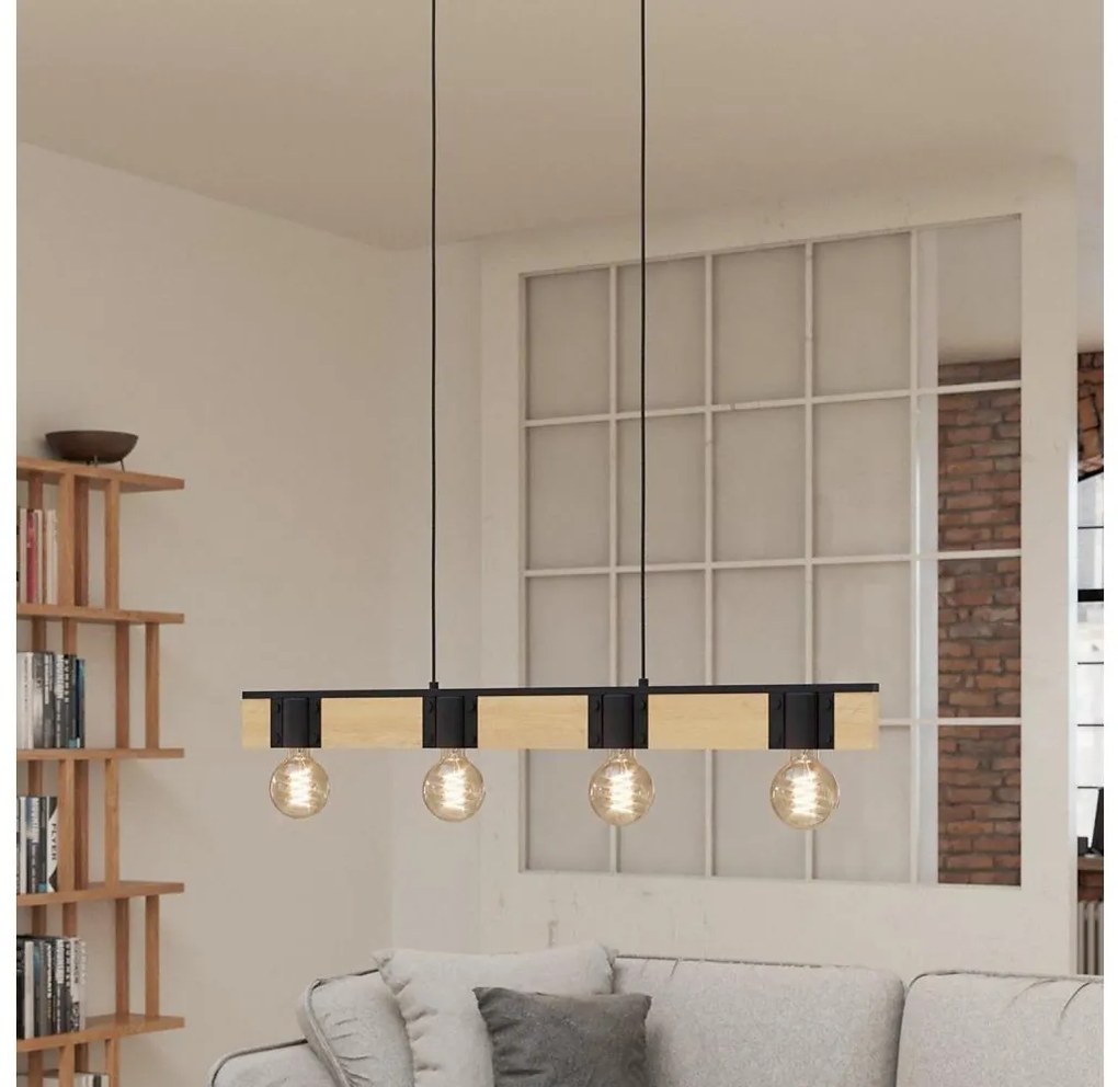 Eglo 43902 - Lampadario a sospensione con filo BAILRIGG 4xE27/40W/230V