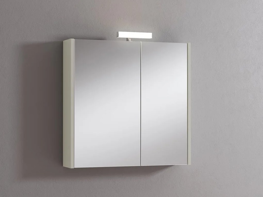 Pensile con luce Akira laccato lucido grigio nuvola L 71.5 x H 70 x P 15.5 cm
