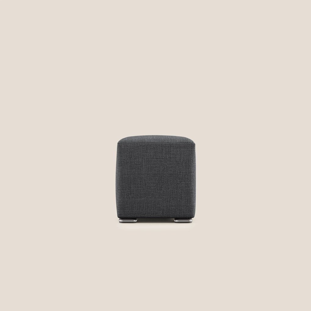 Cube pouf in morbido tessuto impermeabile ad intreccio melangiato T06 antracite