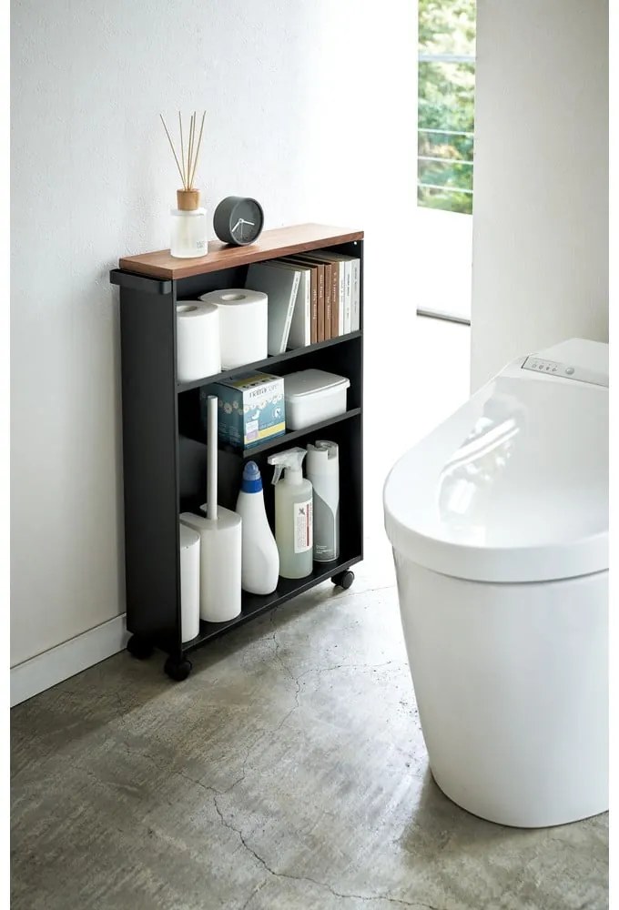 Mobile da bagno nero in metallo 47,5x81 cm Tower - YAMAZAKI