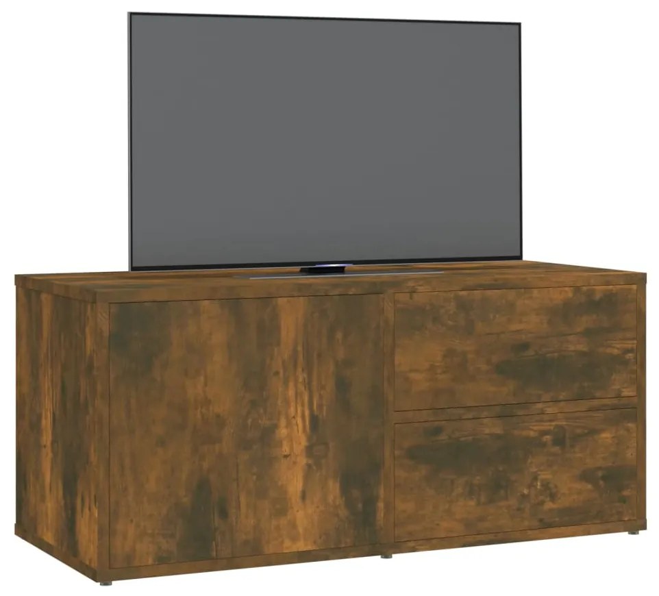 Mobile porta tv rovere fumo 80x34x36 cm in legno multistrato