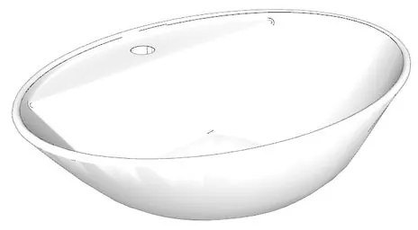 Lavabo da appoggio rettangolare in ceramica L 60 x H 17 x P 43 cm bianco