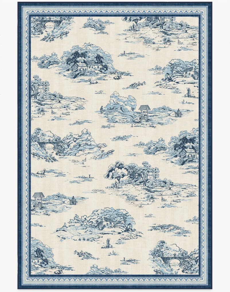 Tappeto a pelo corto lavabile Provence Toile