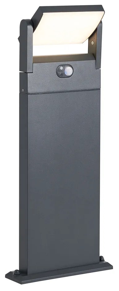 Lampada da esterno da palo grigio scuro con sensore di movimento 60cm IP54 solare - Judge