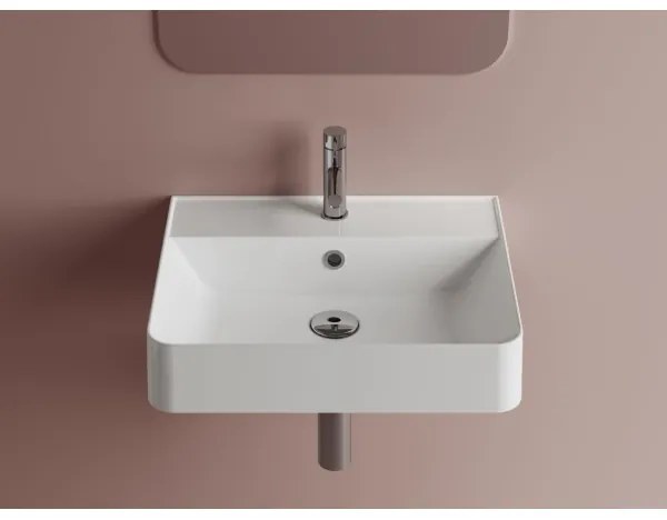 Sapho - Lavabo sospeso 50x40 cm in marmo ricostituito/bianco