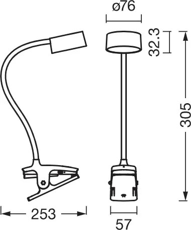 Osram - Lampada da tavolo LED dimmerabile con clip OFFICE LINE LED/4,8W/230V bianca