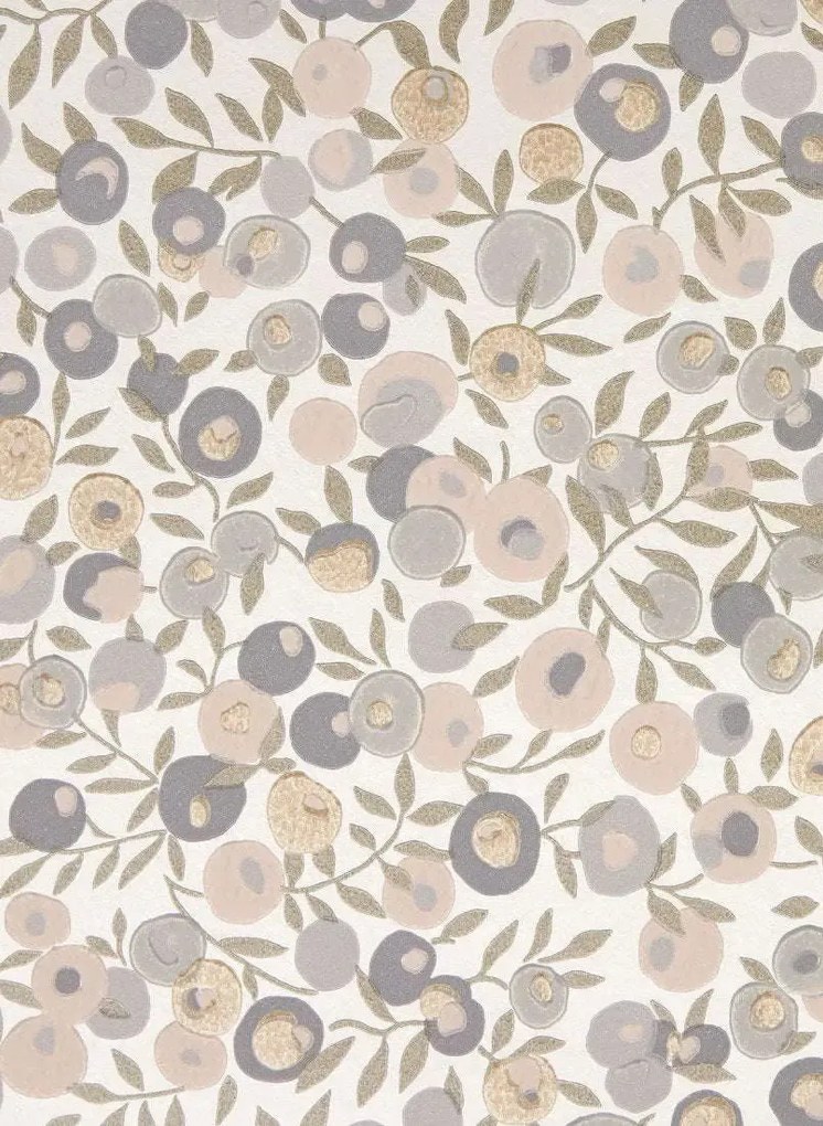 Liberty Tapete Wiltshire Blossom - Pewter Gold