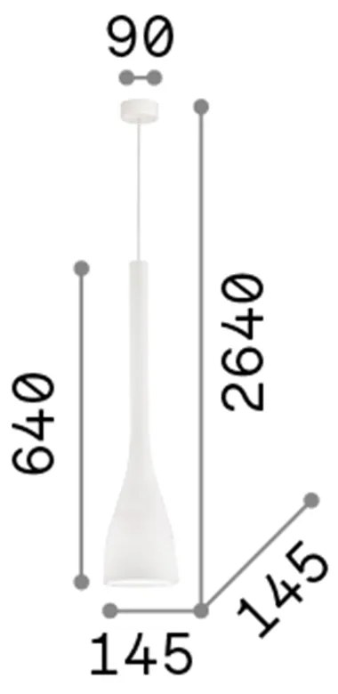 Sospensione Moderna Flut Vetro Bianco 1 Luce E27 Big