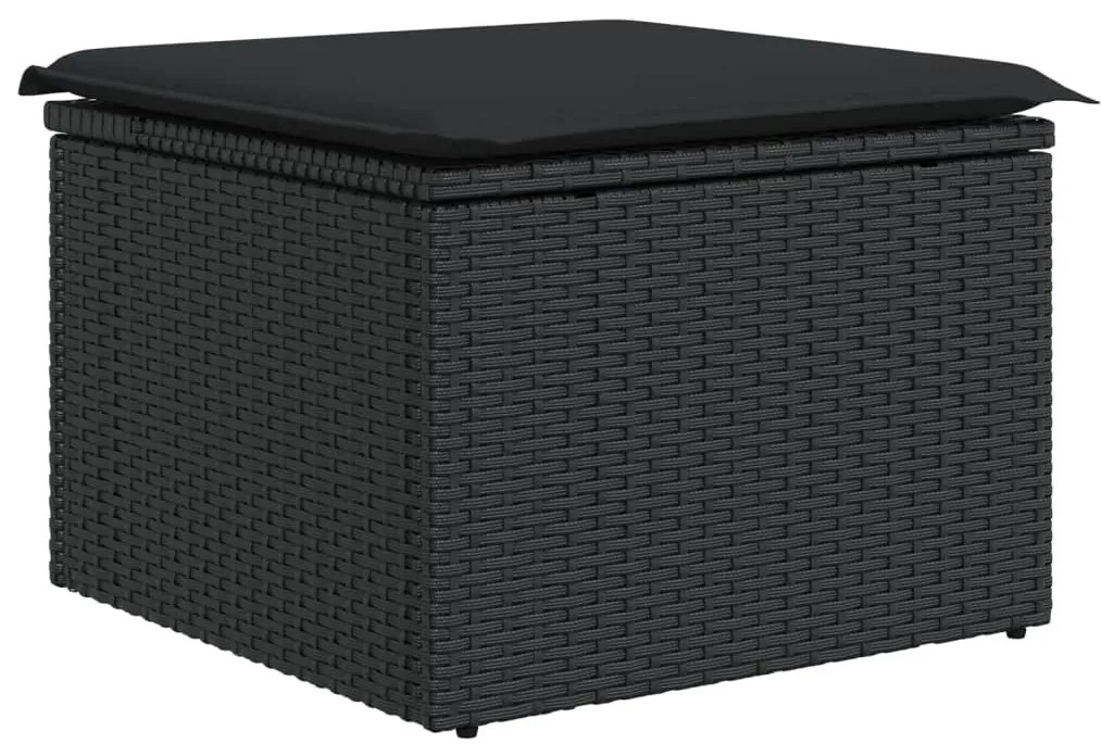 Set divano da giardino 6 pz con cuscini nero in polyrattan